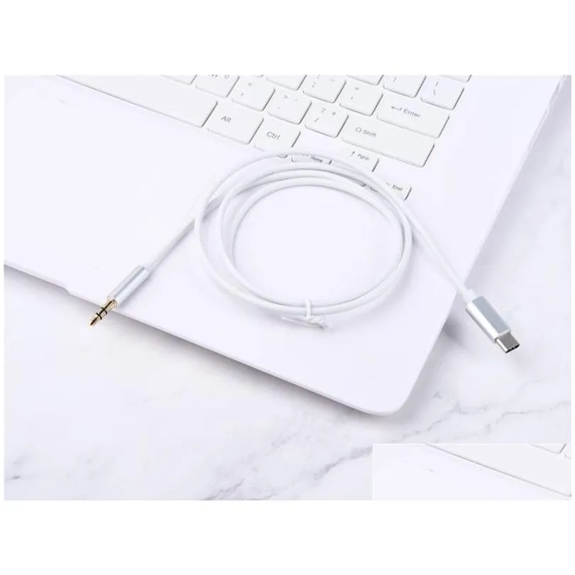 with package USB C to 3.5mm AUX Headphones Type-C audio cables Jack Adapter For samsung  Mate 20 P30 pro LG S20 plus