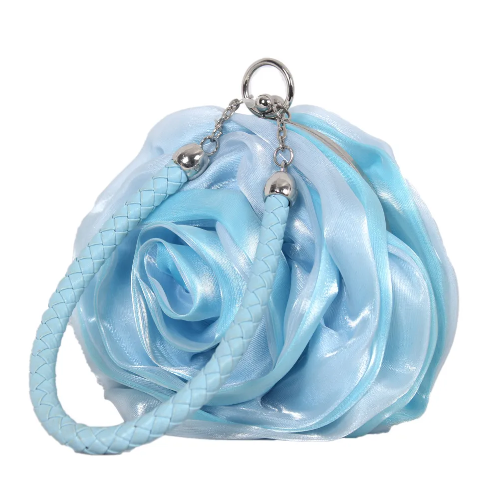 2024 women lady satin Waistpacks Hand stitched Casual Fashion summer 3D Flowers Floral handbag bags Dress Bride Dinner Bag buckle Coin Purses size 16X16X3CM