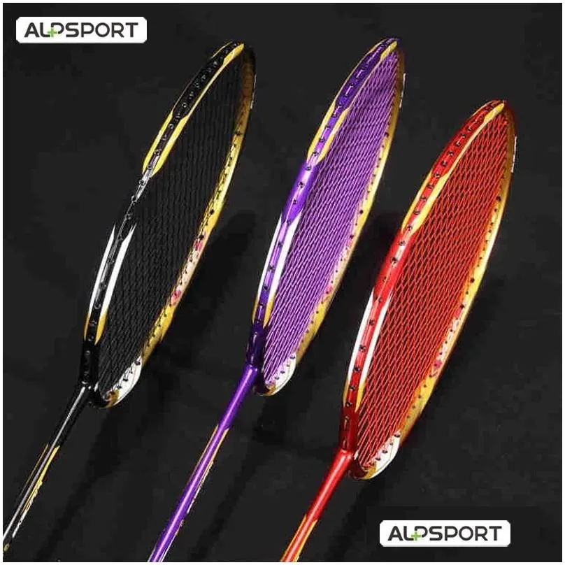 Badminton Rackets ALP RLF 1 Pair U 72g Full Carbon Fiber Ultralight Racket With Free Installed String Professional Offensive Type