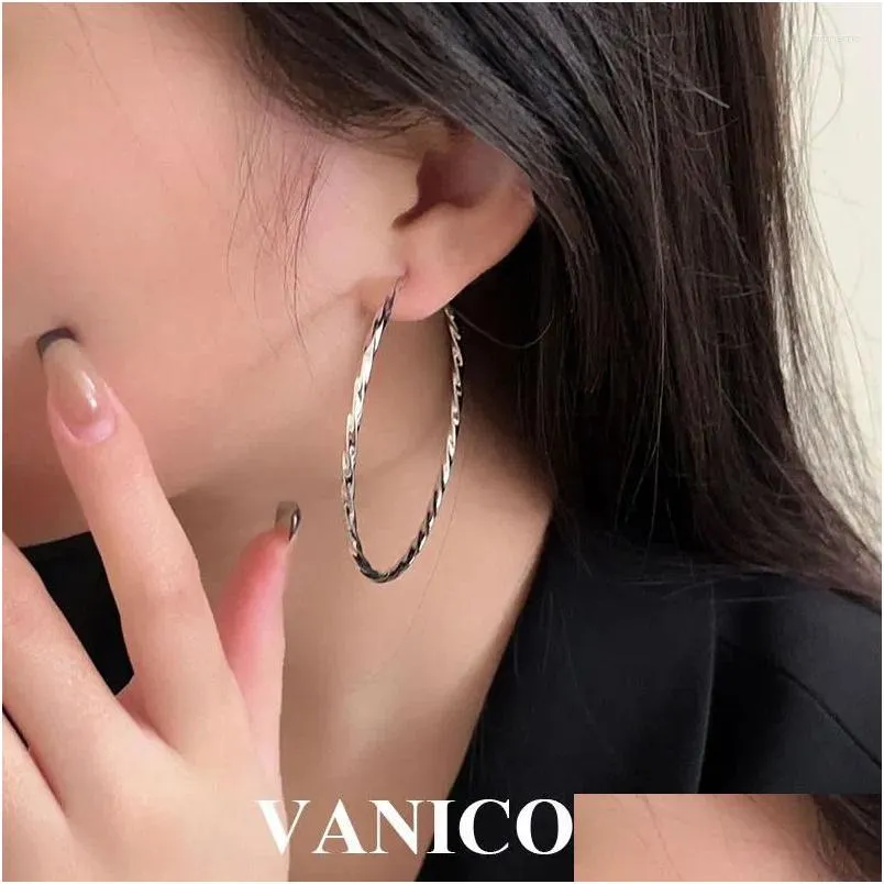 Hoop Earrings Large Twisted 925 Sterling Silver Hypoallergenic Minimalist Simple Thin Twist Huggie Earring Korean Trendy Jewelry