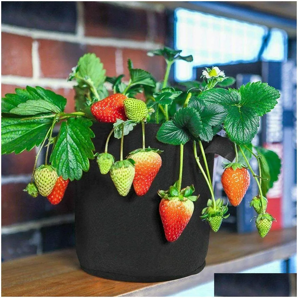 planters plant grow bags fabric pot nursery soil bag with handles thickened nonwoven thick aeration non woven fabric flower
