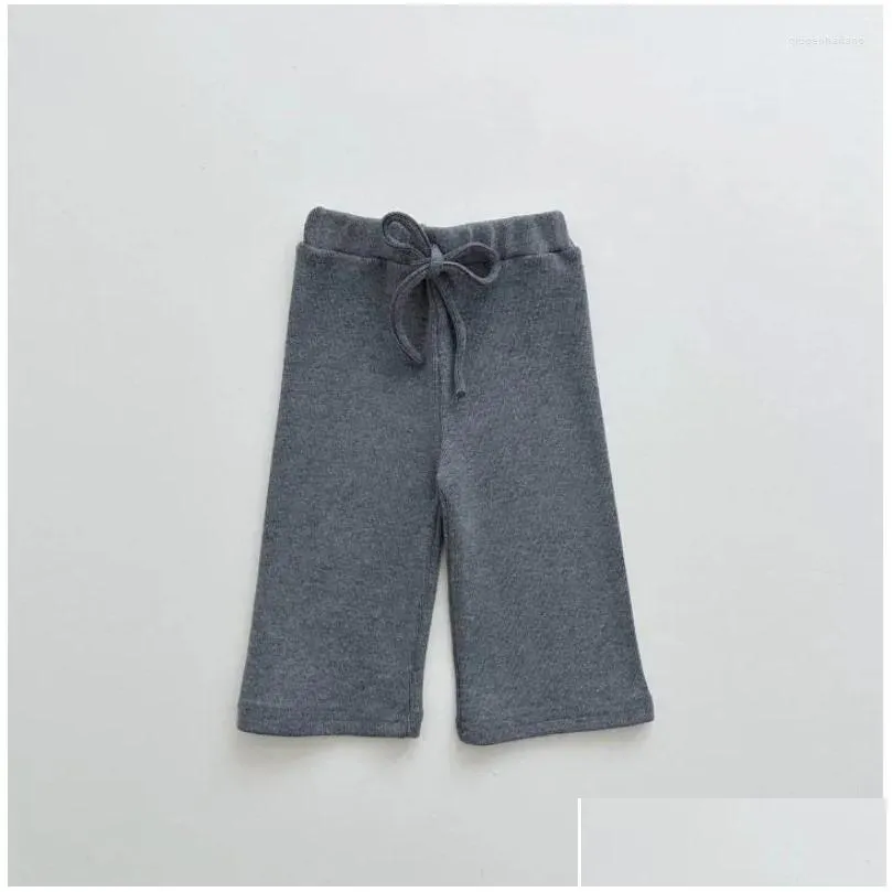 Trousers 8363 Children Pants 2024 Spring Korean Girls` Baby Wide-leg Stretch Casual Loose