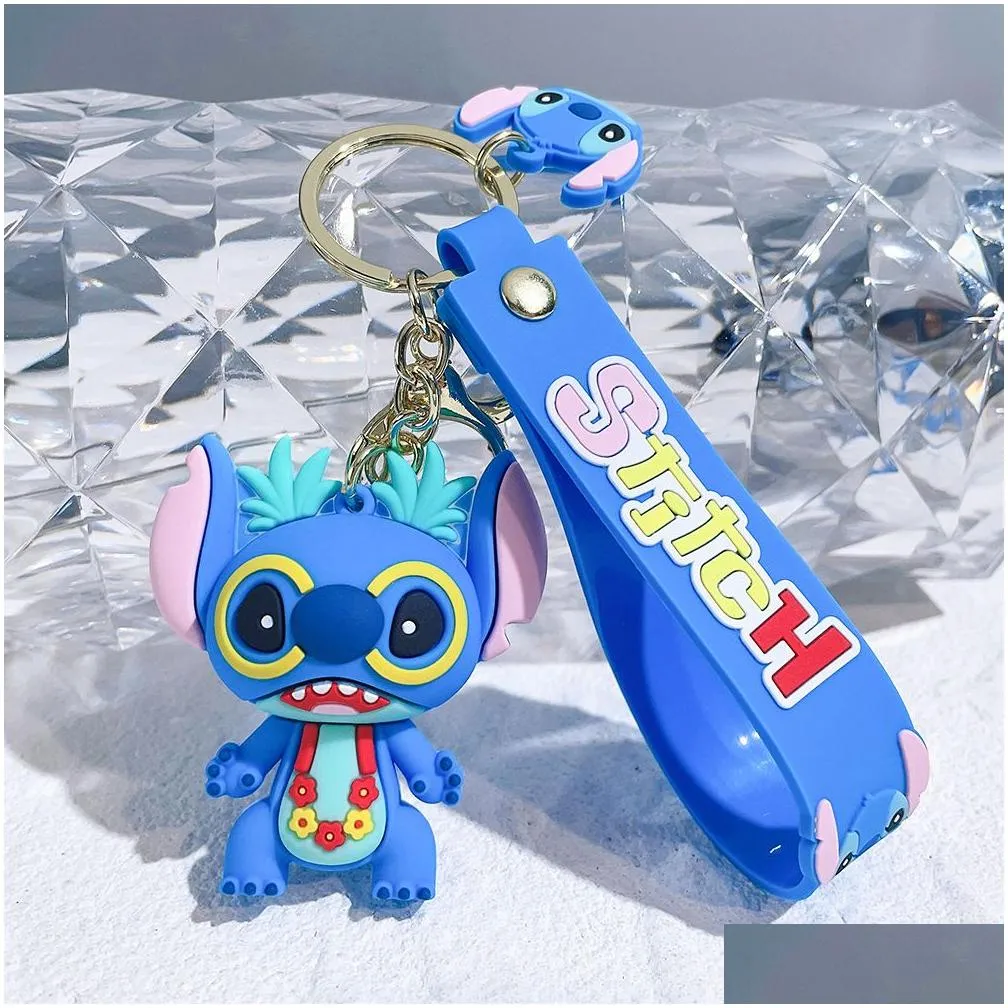 Cartoon Cute Animation Blue Dragon Jewelry KeyChain Backpack Key Ring Accessories Hanger Multi colors