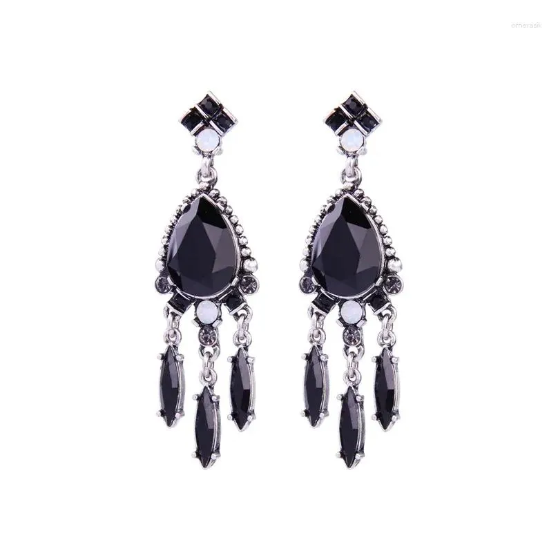 Dangle Earrings 2 Colors Black & Red Waterdrop Gift Jewelry Women Fashion Vintage Brincos