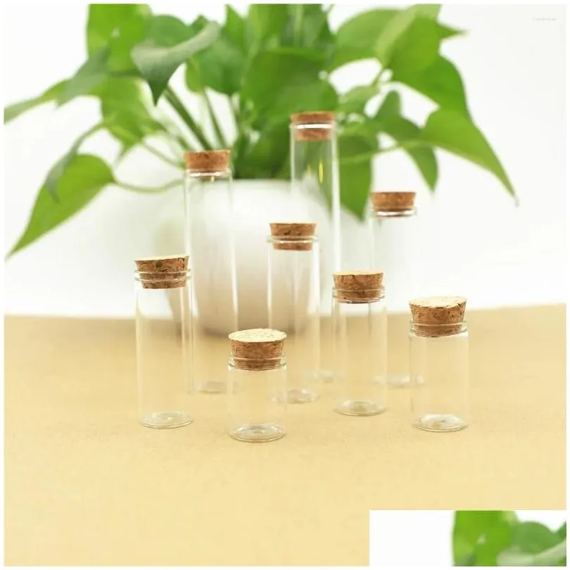 Storage Bottles Glass Test Tube 50 Pcs/lot 17 22 80mm Bottle Cork Stopper Mini Small DIY Jars Wedding Decorative Vials