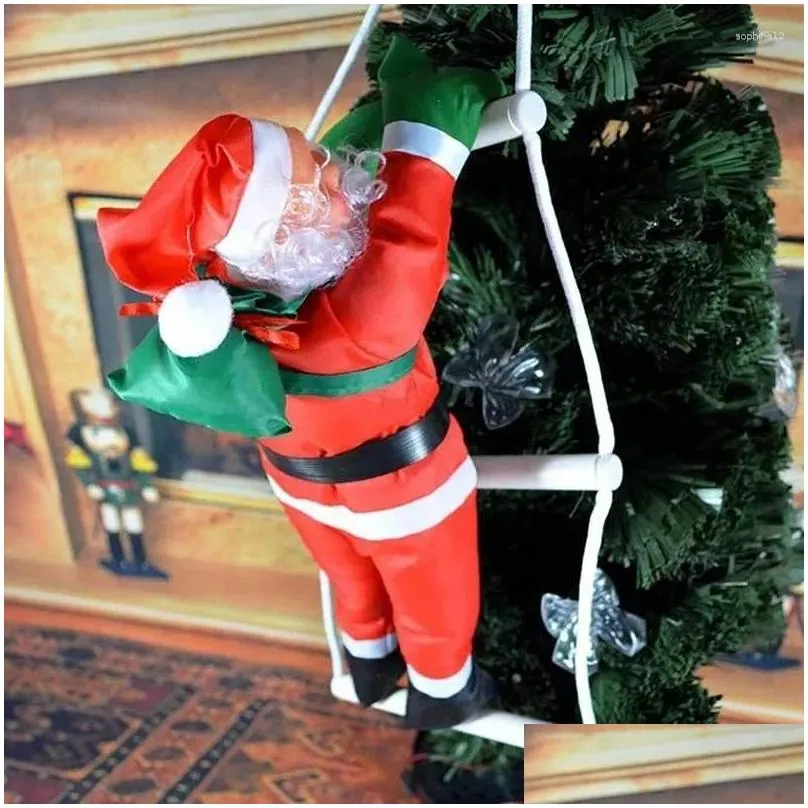 Christmas Decorations Santa Claus Climbing Ladder Doll Tree Hanging Decoration Indoor Door Wall Pendant Year Gifts