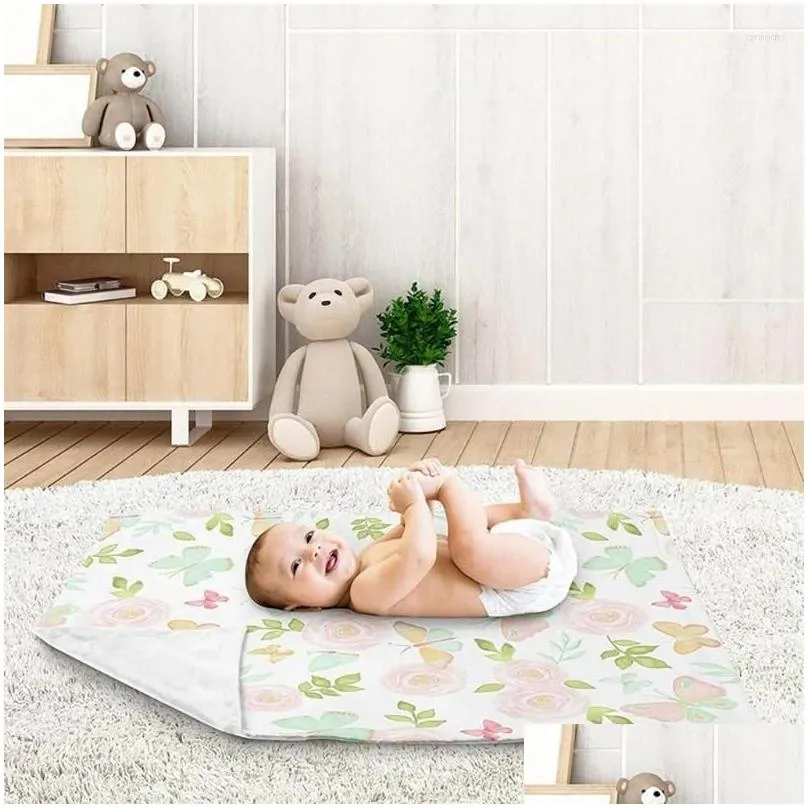 Blankets F19F 75x100cm Baby Receiving Blanket Soft Cotton Floral Printed Sleeping Bag Infants Bath Towel Stroller Cover