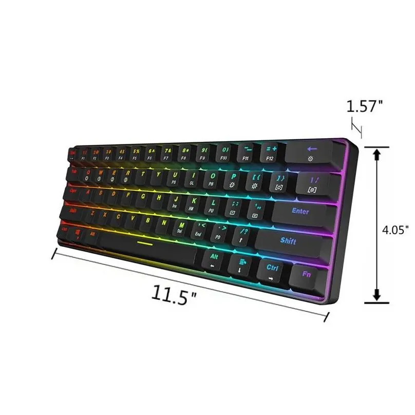 Keyboards SKYLOONG GK61 61 Keys Gaming Mechanical Keyboard USB Wired RGB Backlit Gamer For Desktop Tablet Laptop SK61 231117