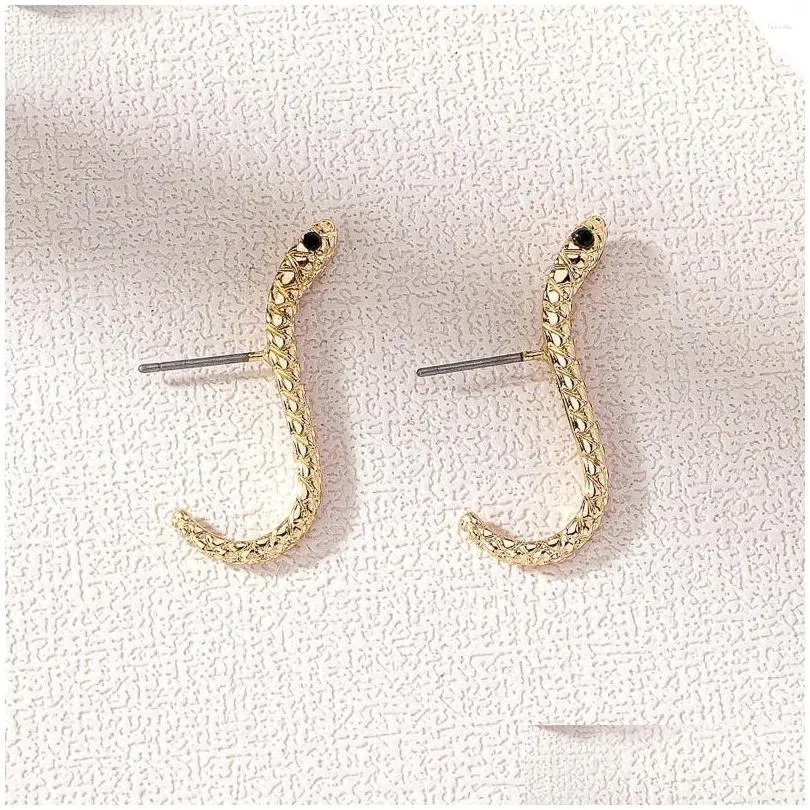 Stud Earrings Trending Unique Jewelry Gold Color Eco-Friendly Metal Small Snake For Women