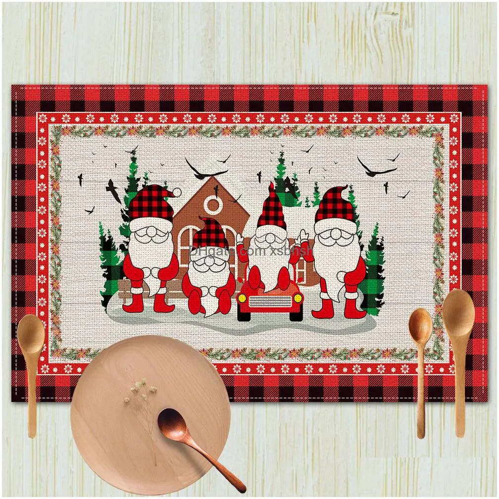 snowman christmas placemats for dining table year seasonal winter xmas holiday rustic vintage washable table mats