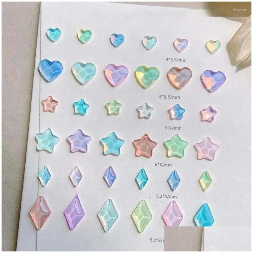 Nail Art Decorations Ornament Stars Love Hearts Manicure Accessories 3D Drills Aurora Jewelry Rhinestones