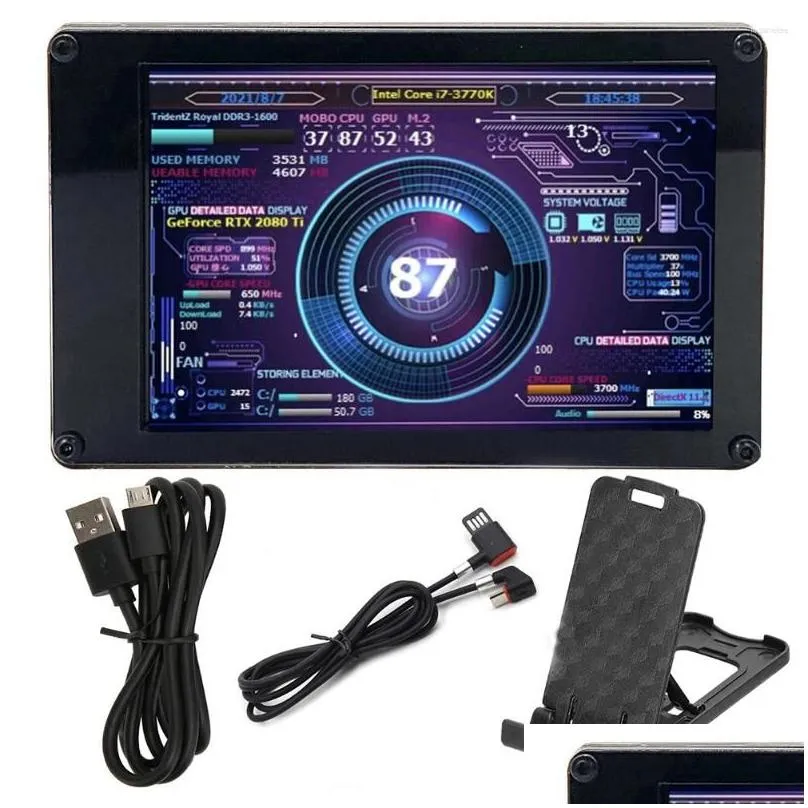 Dual USB Temperature Monitoring 3.5 Inch IPS DIY PC Display Secondary Screen CPU GPU RAM HDD Acrylic For Mini ITX Case AIDA64