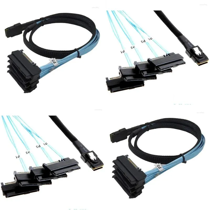 Computer Cables 3ft 1m Mini SAS 36P SFF-8087 To 4 SFF-8482 29 15P SATA Connectors With Power Cable Office Supplies