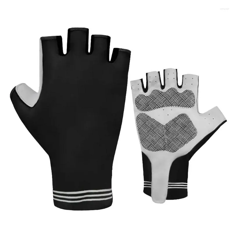 Cycling Gloves 1 Pair Bike Absorption Half Finger Riding Breathable Reflective Comfortable For Adults Women Men