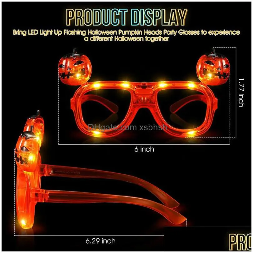 halloween pumpkin glasses led light up flashing halloween party glasses luminous bar party accessory