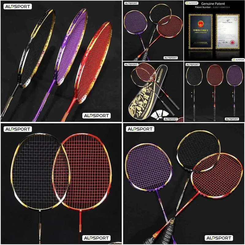 Badminton Rackets ALP RLF 1 Pair U 72g Full Carbon Fiber Ultralight Racket With Free Installed String Professional Offensive Type