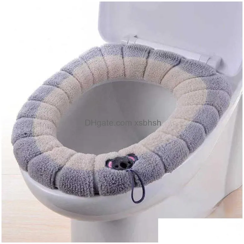  1pcs bathroom toilet seat cover soft warmer washable mat cover pad cushion seat bathroom accessories toilettes accessoires