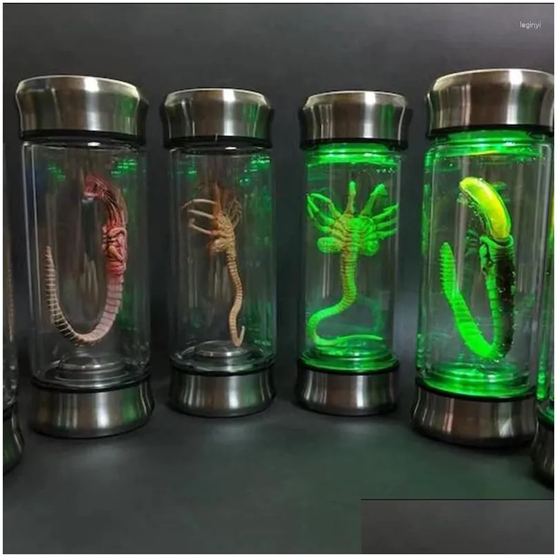 Decorative Figurines Alien Glow Jar Xenomorph Specimen Facehugger Embryo Glass Movie Prop Home Decor Desktop Crafts Sculpture