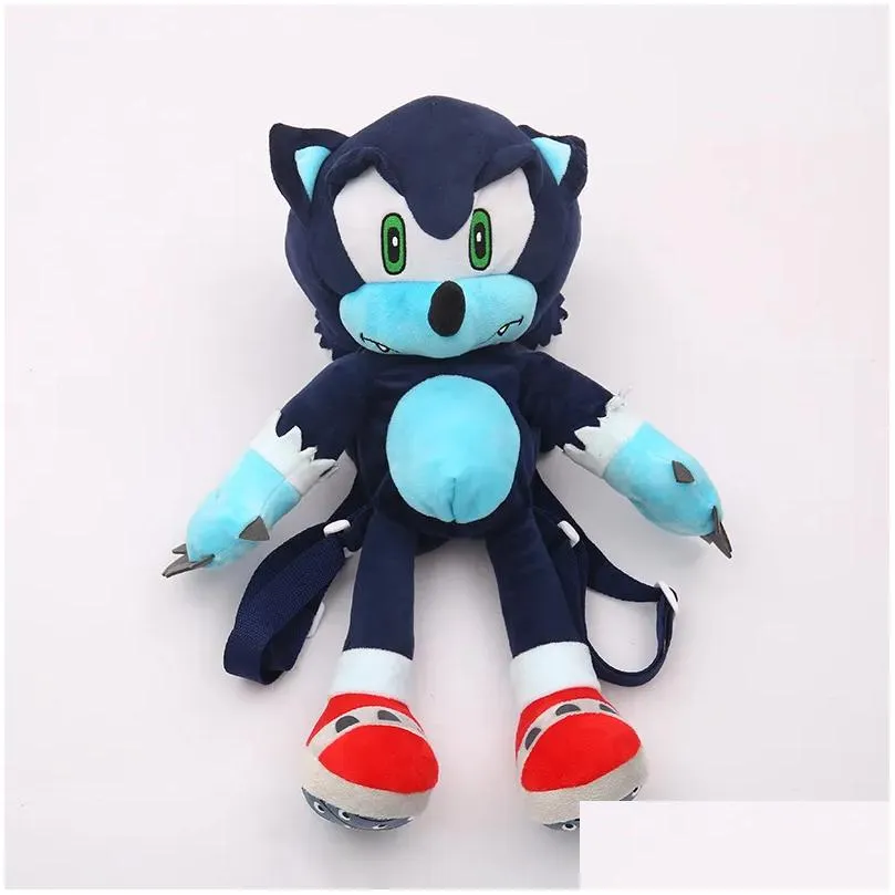 Anime 45CM sonic Hedgehog Stark Book Backpack Plush toys wholesale and retail