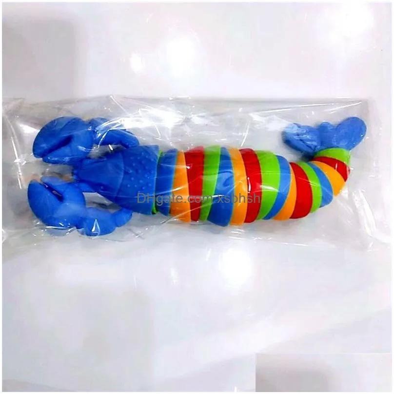 led caterpillar toys lobster shark dolphins shaped fun crawling sensory toy can be twisted casually adult kids party toys