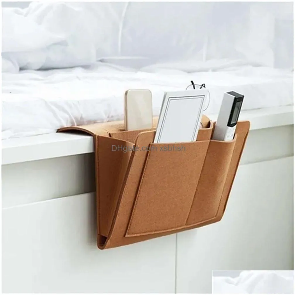  storage bags 30x20cm felt bedside sofa storage bag remote book mobile phone hanging sundries organizers storage pouch bag