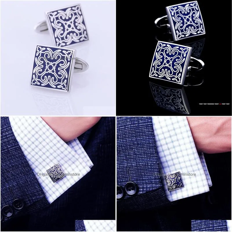 Cuff Links Kflk Jewelry Shirt Fashion Cufflink For Men Brand Link Wholesale Button Blue High Quality Luxury Wedding Male Guests 23022 Dhtpl