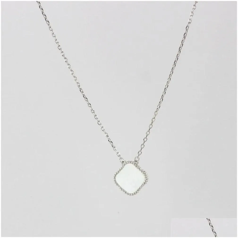 15mm Fashion Classic4/Four Leaf Clover Necklaces Pendants Mother-of-Pearl Stainless Steel Plated 18K for Women&Girl Valentine`s Mother`s Day Engagement