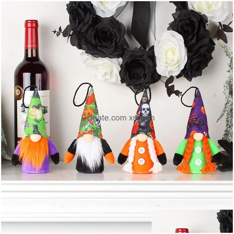 halloween led gnomes ornament handmade witch swedish tomte gnome dwarf for home halloween day party table decorations kids gift