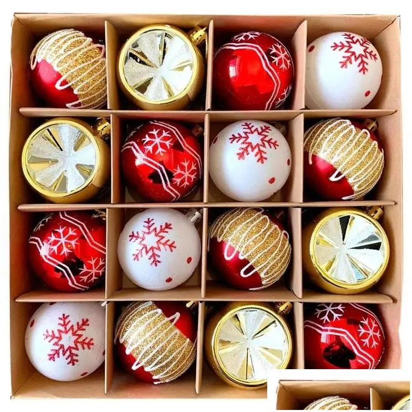 Christmas Decorations Tree Balls 16Pcs Shiny Ball Pendant For Holiday Party Year Decor Wedding Dining Room El Anniversary Offices