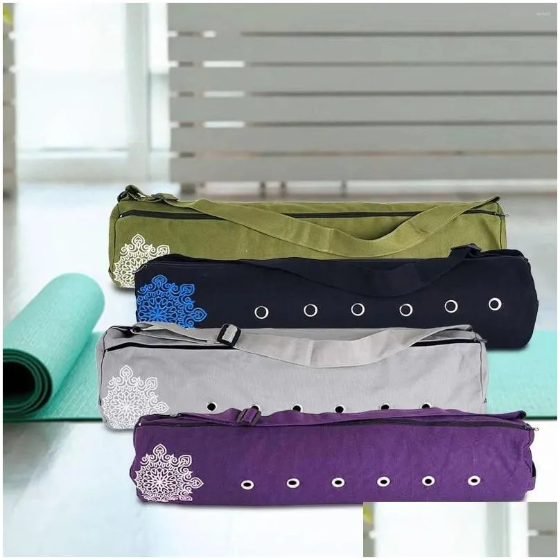 Outdoor Bags Yoga Mat Bag With Adjustable Strap Pockets Practical Pilates Storage Exercise Sports Gym Carrier