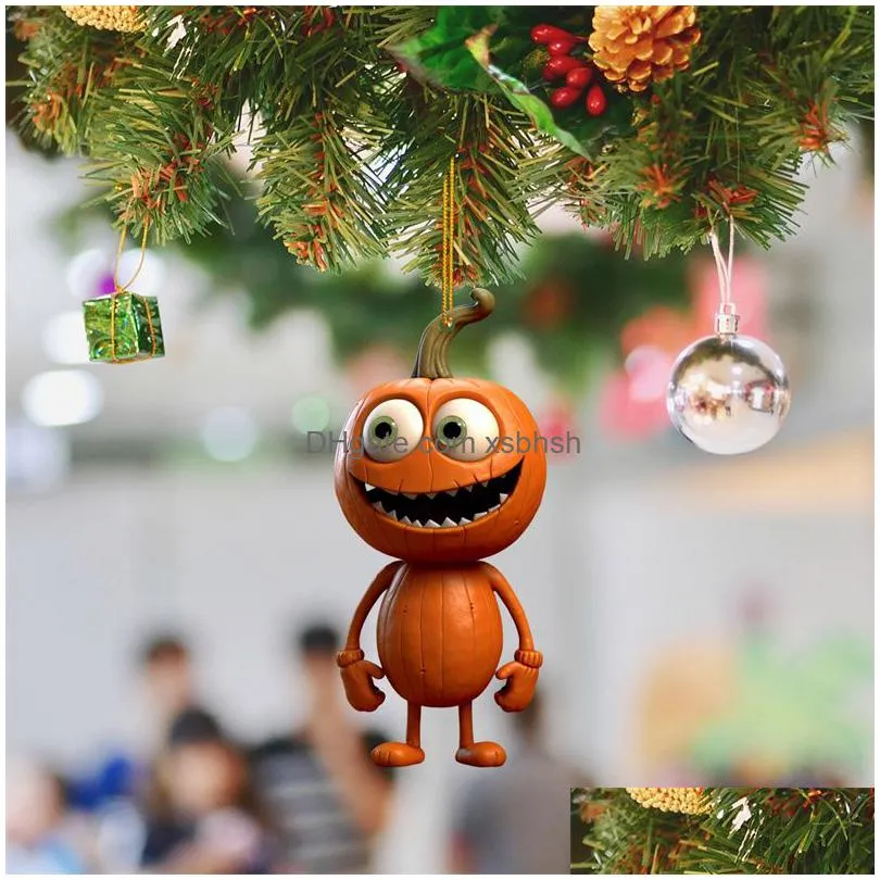 pumpkin acrylic pendants thanksgiving halloween christmas tree hanging pendant fall autumn home ornaments