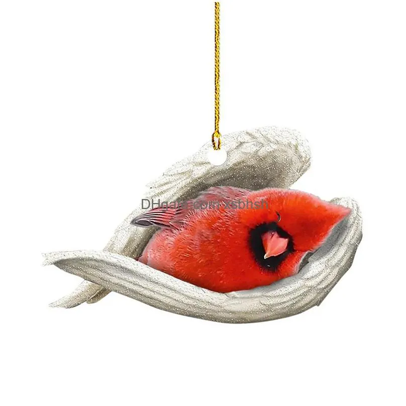 red bird pendant christmas acrylic decoration pendant forever ornament car chandelier hanging decoration