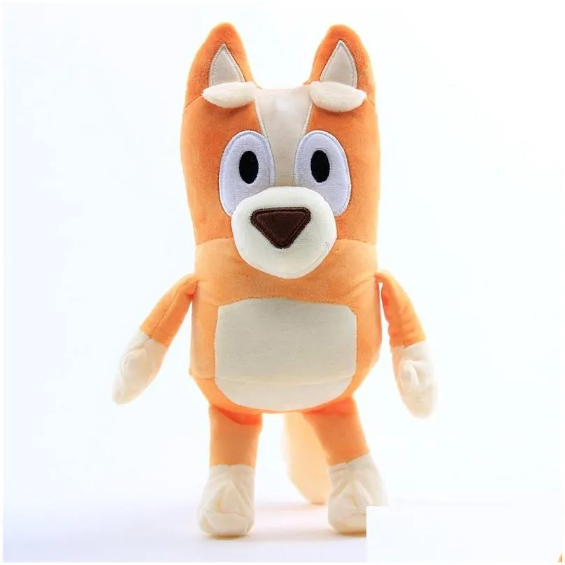 Wholesale and retail 28cm puppy family orange blue coat dog parents plush doll toys cute gift