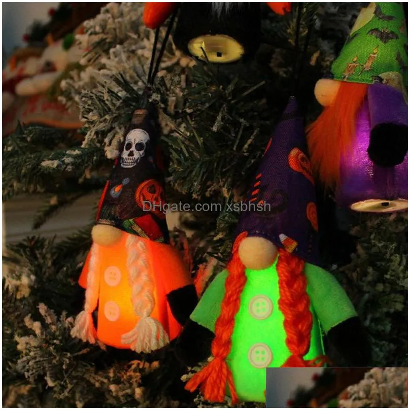 halloween led gnomes ornament handmade witch swedish tomte gnome dwarf for home halloween day party table decorations kids gift