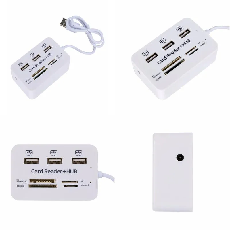 Micro USB Hub Combo 20 3 Ports Card Reader High Speed Multi USB Splitter Hub USB Combo All In One for PC Computer Ac9054455