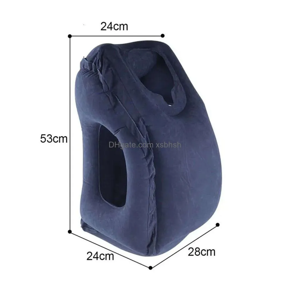  storage bags 1pc inflatable air cushion travel pillow headrest chin support cushions for airplane plane office rest neck nap