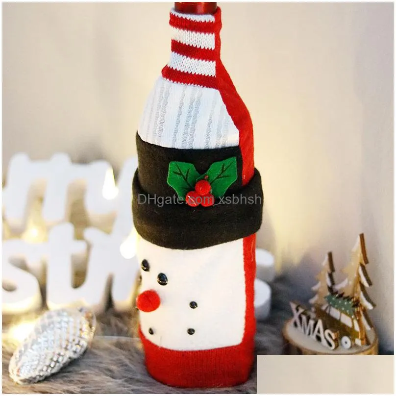 christmas wine bottle bags xmas santa reindeer snowman wine bottle covers gift bags for christmas party dining table decorations