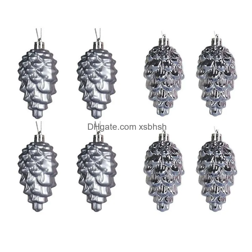 christmas pinecone ornament 8pcs 9cm hanging plastic pine cone painted christmas tree decoration