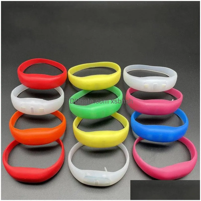 led silicone bracelets wristband glow in the dark bracelet party favor halloween christmas kids adult led toys