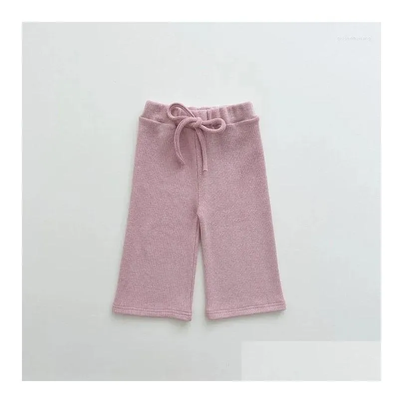 Trousers 8363 Children Pants 2024 Spring Korean Girls` Baby Wide-leg Stretch Casual Loose