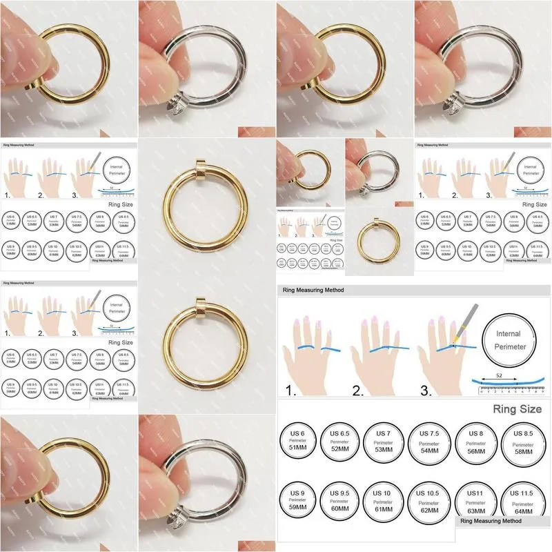 2023 Ring Woman Man Nail Love Band Ring stones design Screw jewelry Couple Lover Silver Gold Rings With Bag