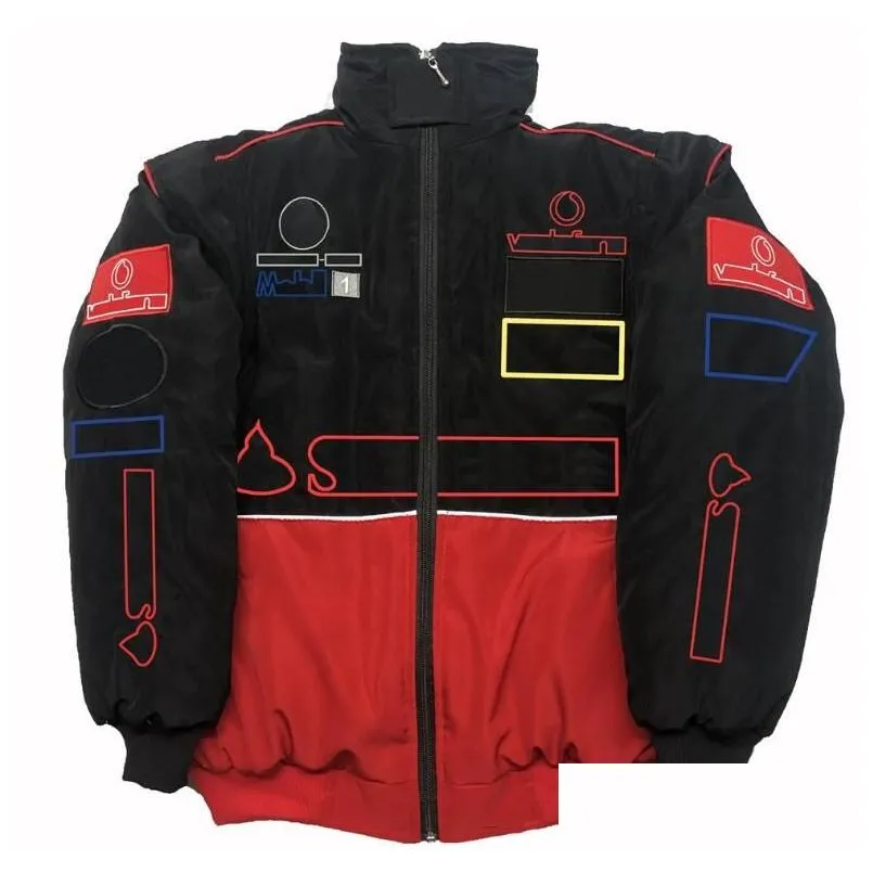 New F1 Formula One Racing Jacket Autumn and Winter Full Embroidery Logo Cotton Clothing Spot Sale