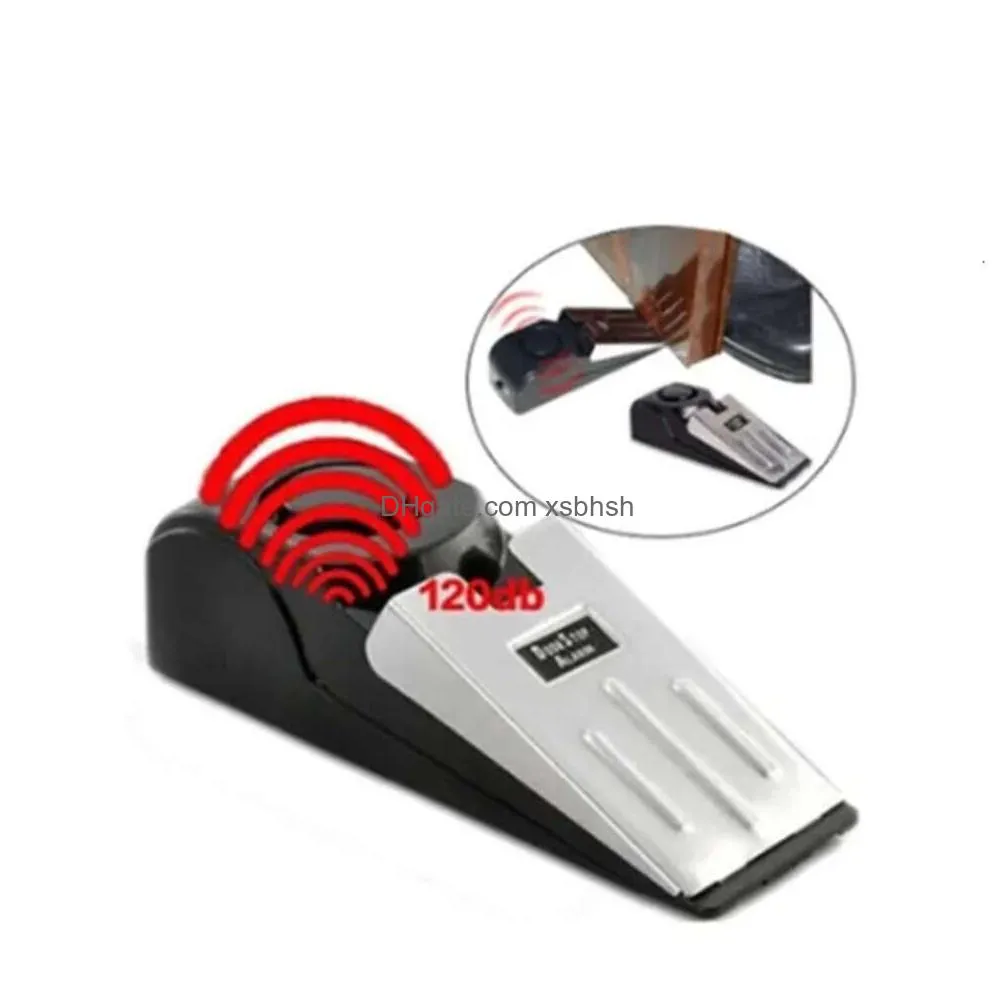  1 pcs alarm door stop mini wireless alarm 120db for home wedge shaped stopper alert security system block blocking system