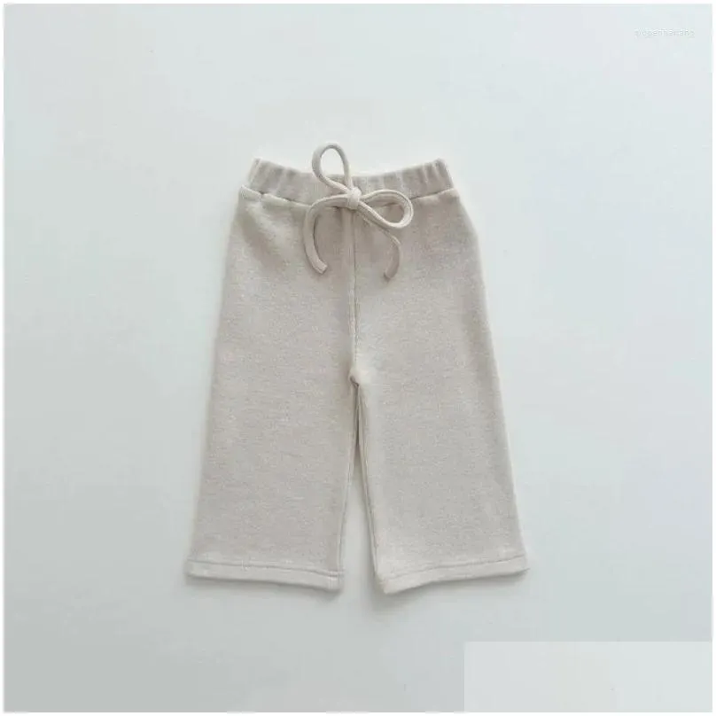 Trousers 8363 Children Pants 2024 Spring Korean Girls` Baby Wide-leg Stretch Casual Loose
