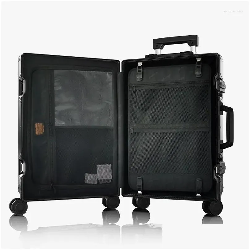suitcases 20/24/28inch aluminum hard trolley luggage high-quality fashion travel suit business carry on cabin