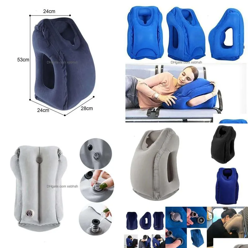  storage bags 1pc inflatable air cushion travel pillow headrest chin support cushions for airplane plane office rest neck nap