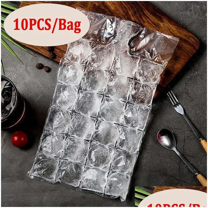 Ice Cream Tools Ice Mod Disposable Portable Cube Bags Transparent Faster Zing Ice-Making Bag Kitchen Gadgets Drop Delivery Home Garden Dhuhg