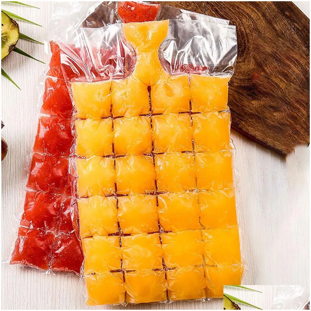 Ice Cream Tools Ice Mod Disposable Portable Cube Bags Transparent Faster Zing Ice-Making Bag Kitchen Gadgets Drop Delivery Home Garden Dhuhg