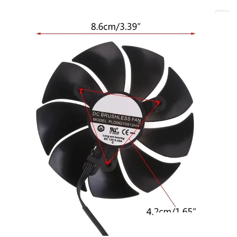 Computer Coolings 86mm Cooler Fan 4Pin 12V 0.55A PLD09220S12HH VGA Graphics Card For EVGA GeForce RTX3070 3070ti 3080 3080ti 3090 B0KA