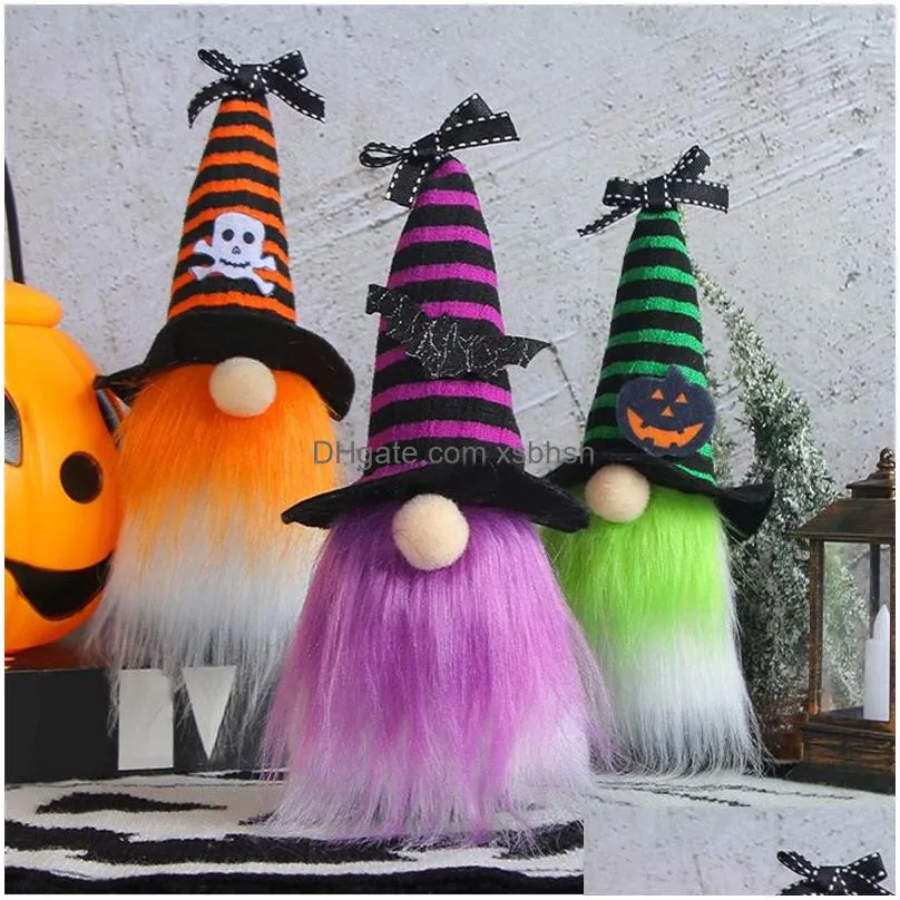 halloween mustache plush gnomes handmade tomte swedish pumpkin ghost gnomes ornaments halloween table decorations